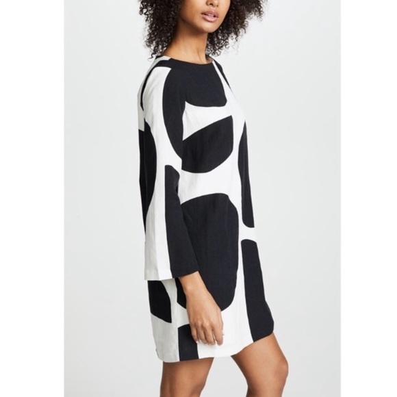 Mara Hoffman Billie Mini Dress Tondo Black and White Dot Linen Blend - Picture 16 of 16